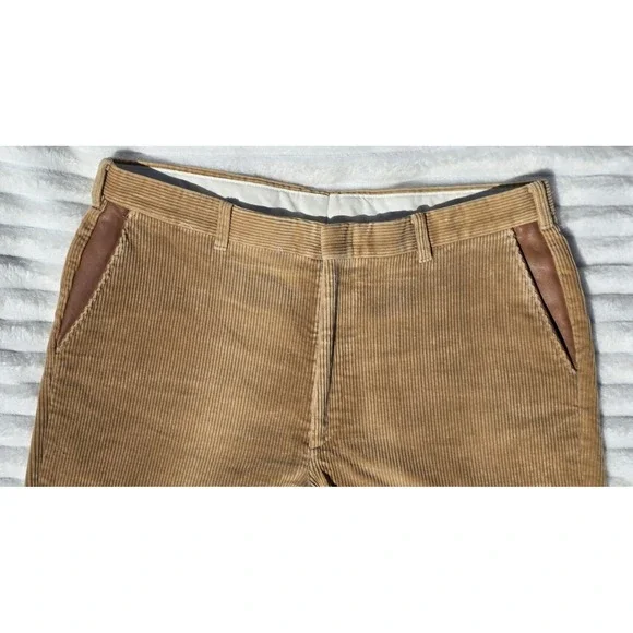 Vintage Orvis Corduroy Pants Trousers Made In USA Leather Lined Pockets 38x30 - Picture 3 of 13
